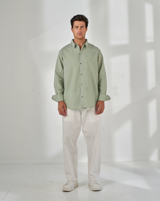 Mint linen chemise